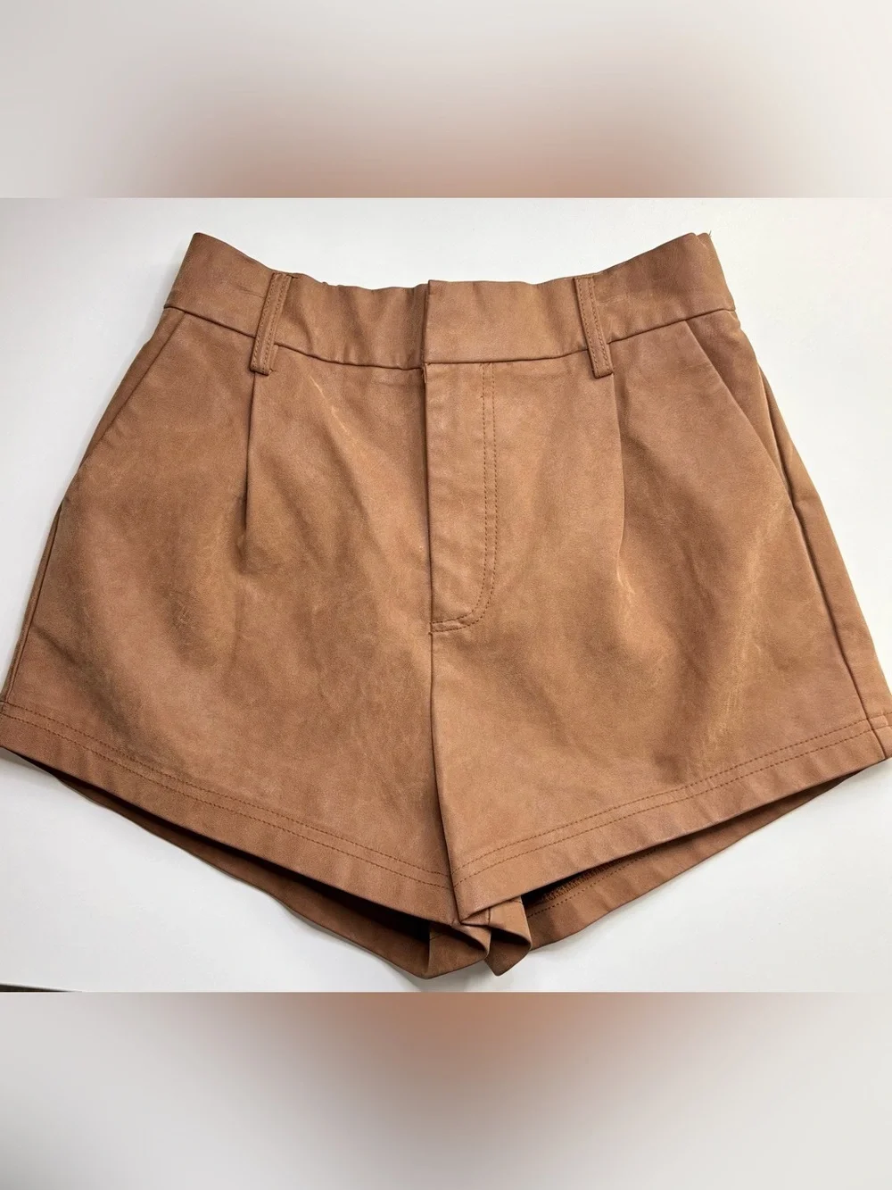 Free People Roma Vegan Suede Shorts Brown High Rise XS